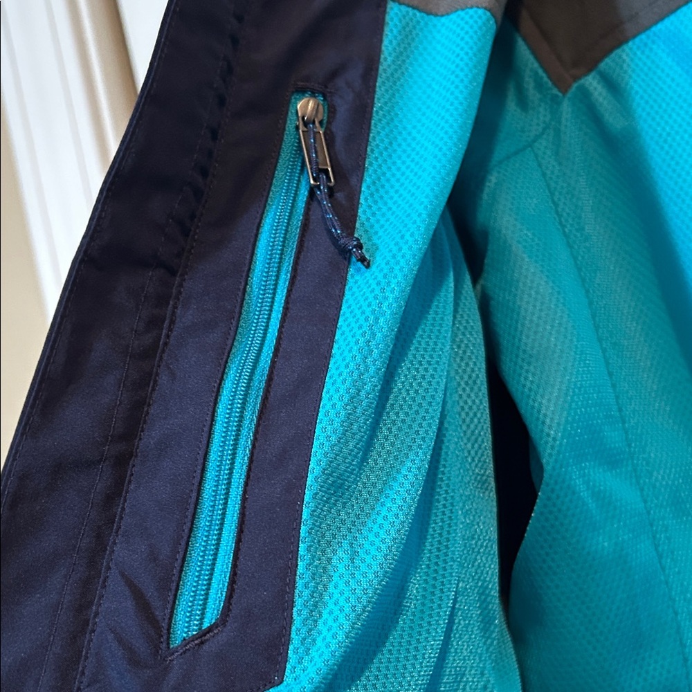Patagonia Large - Piolet Jacket Mountain Parka Navy with Teal Lining and Accents - Picture 9 of 10